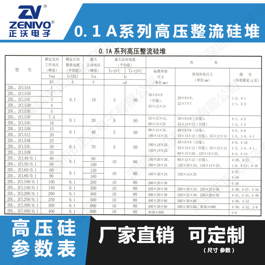 2DL0.1A400KV高壓整流硅堆原裝現(xiàn)貨